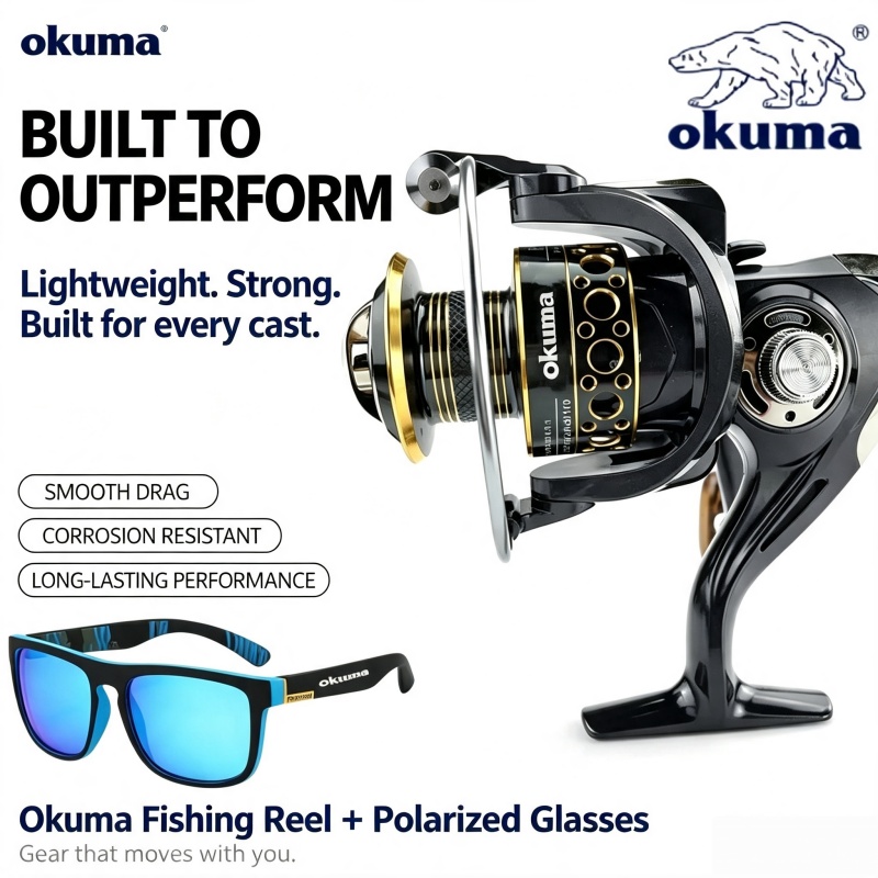 Ice Fishing Reel - بكرة صيد OKUMA-Spinning، بكرة صيد معدنية
